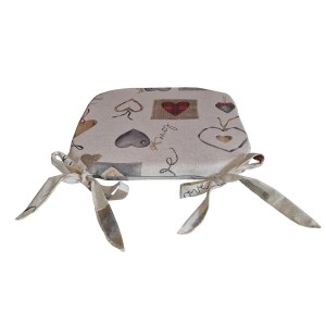 t.b.t. cuscino per sedia con motivo a cuore e lacci.