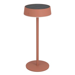 Lampada da tavolo solare a LED EGLO SIMERI rossa con dimmer touch e pannello solare.