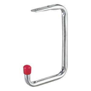 Gancio a soffitto zincato, 160x125 mm, con cappuccio in gomma. Portata 10 kg.