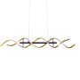Lampada a sospensione a LED Trio Sequence color oro, 104,5 cm di larghezza, per un'illuminazione elegante.