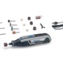 Mini utensile Dremel Lite 7760-15 con 15 accessori e cavo di ricarica USB.