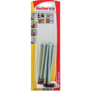 Viti Fischer FFS 7,5x112, 6 pezzi, con cappucci di copertura, per Tasselli.