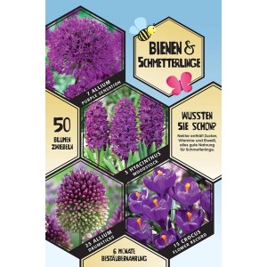 Bulbi da fiore Api & Farfalle, fiori viola, 50 pezzi.