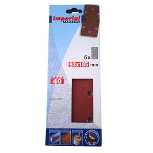 Carta vetrata Imperial Abrasivi, grana 40, 6 pezzi, 93x185mm