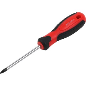 Cacciavite PH1 x 80 mm con manico bicomponente rosso e nero.