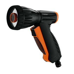 Pistola per irrigazione t.b.t. nera e arancione di Claber.