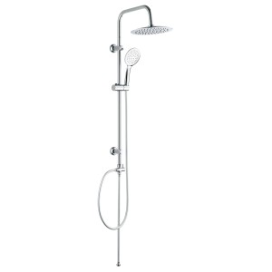 Colonna doccia t.b.t. con soffione e doccetta, cromata.