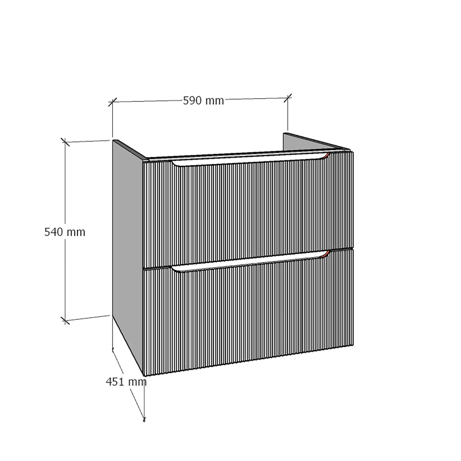 Mobile bagno t.b.t. con cassetti, dimensioni: 590x540x451 mm.