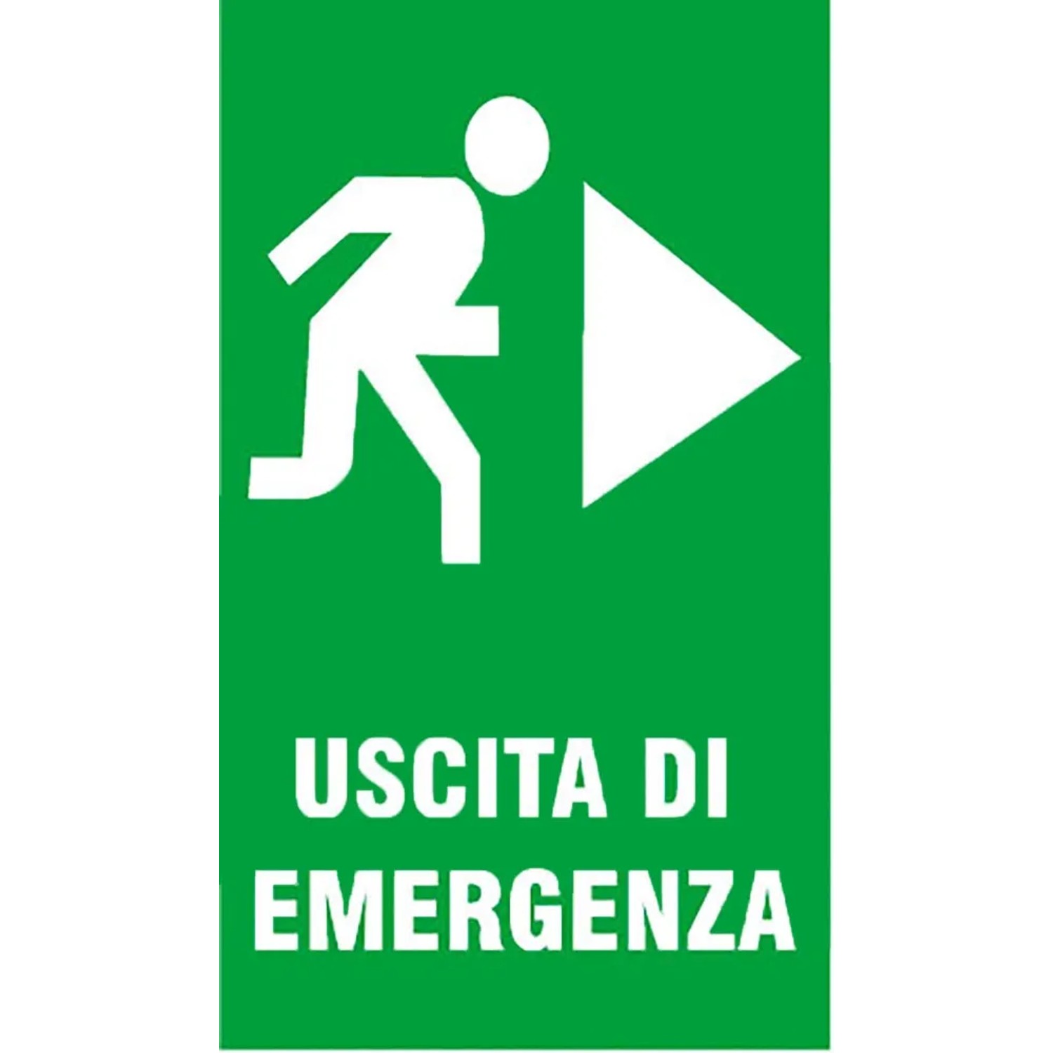 Cartello Uscita Di Emergenza Orizzontale Vsafety 21015, 300x100mm, Plastica Rigida Verde, Conforme Norme EN ISO 7010