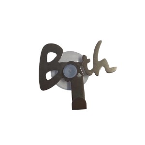 Gancio adesivo t.b.t. con ventosa e scritta "Bath".