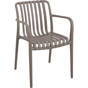 Sedia da giardino senza cuscino Merrydale in plastica tortora