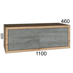 t.b.t. Mobile bagno sospeso, effetto legno con frontale grigio, 110x40x46cm.