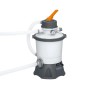 Pompa filtro a sabbia Bestway 3.028 l/h, 85 W, con tubi e manometro per piscine.