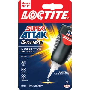 Loctite Super Attak Power Gel adesivo, tubo da 3g per incollaggi forti.