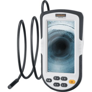 Sistema di ispezione Laserliner VideoPocket con testa telecamera flessibile e display a colori per strumenti di misura.