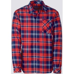 Camicia t.b.t. a quadri rosso-blu per giardinaggio.