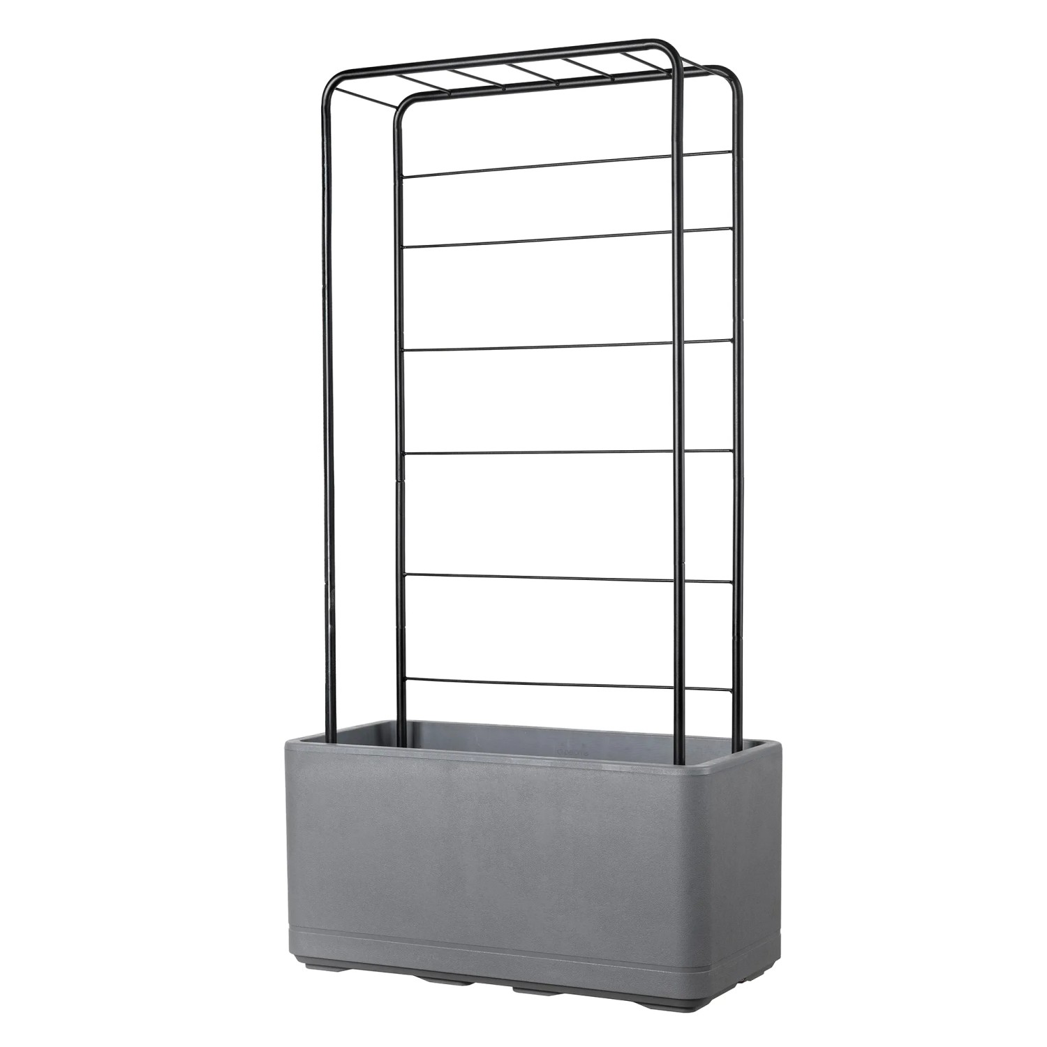 Fioriera Deroma Cosmo, 78 cm, bianco perla, con supporto per piante rampicanti. Ideale per giardino e terrazza.