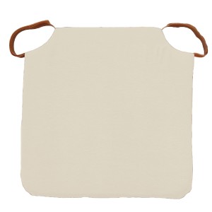 Copricuscino beige con passanti marroni per sedie.