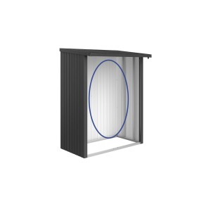 Pannello posteriore Biohort per WoodStock 150, grigio scuro metallizzato, lamiera d'acciaio. Accessorio per casetta da giardino.