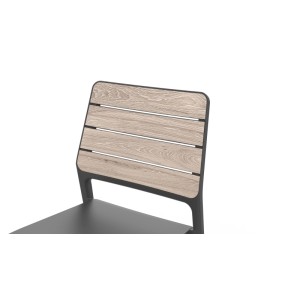 Sedia da giardino senza cuscino Porto grafite