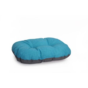 Cuscino per cani t.b.t. in turchese e grigio, comodo letto per animali domestici.