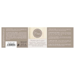 Primer per legno t.b.t. per superfici porose, fondo acrilico bianco.