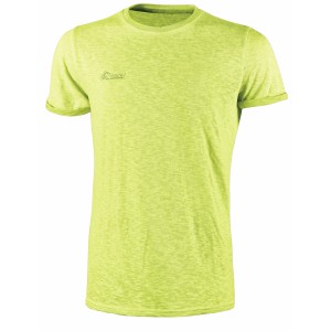 T-shirt t.b.t. giallo-verde chiaro per abbigliamento da lavoro.