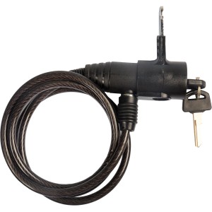 Lucchetto per bici t.b.t. nero con chiave e cavo. Sicurezza per la tua bicicletta.