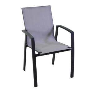 Sedia da giardino impilabile Dover in alluminio antracite 61x57x89 cm