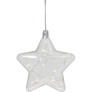 Figura luminosa a forma di stella trasparente con luci fatate per interni.