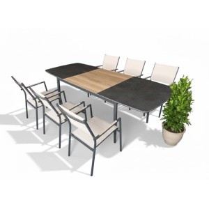 Tavolo allungabile da giardino Aster in alluminio 166-254x100x76 cm