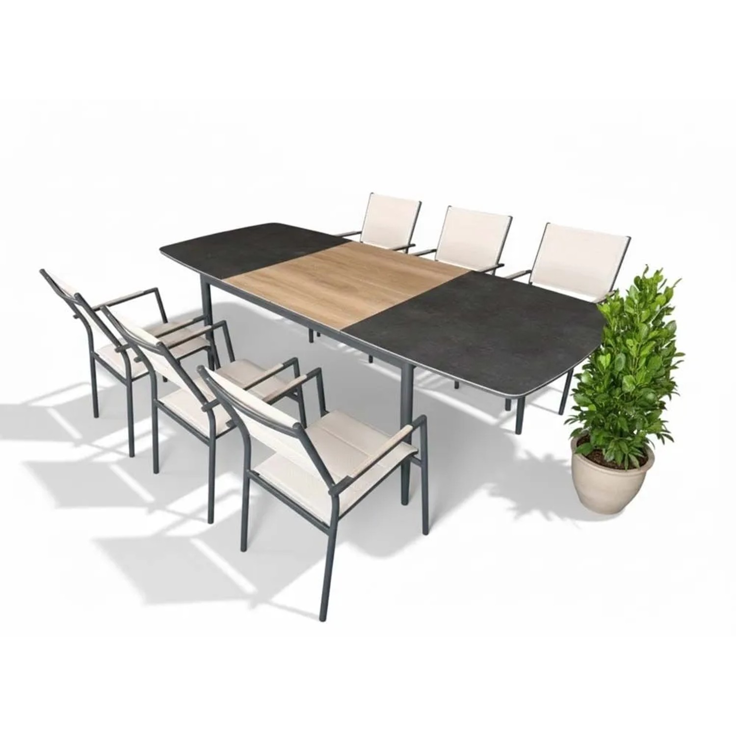 Tavolo allungabile da giardino Aster in alluminio 166-254x100x76 cm_2