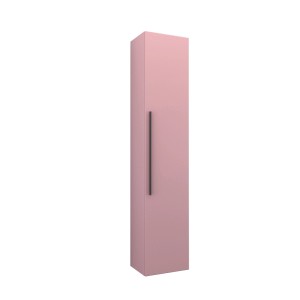 Mobile bagno alto rosa con maniglia per arredamento bagno.