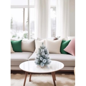 Albero di Natale artificiale in PVC e juta innevato H 45 cm