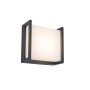 Applique da esterno a LED Lutec Qubo piccola quadrata con telaio in alluminio pressofuso.