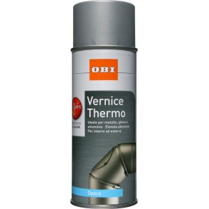Vernice spray termo grigia OBI per metallo, ghisa e alluminio.