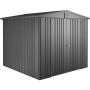 Biohort Casetta da giardino in metallo Europa, grigio scuro metallizzato, 5,2 m²: Robusto ripostiglio per il giardino.