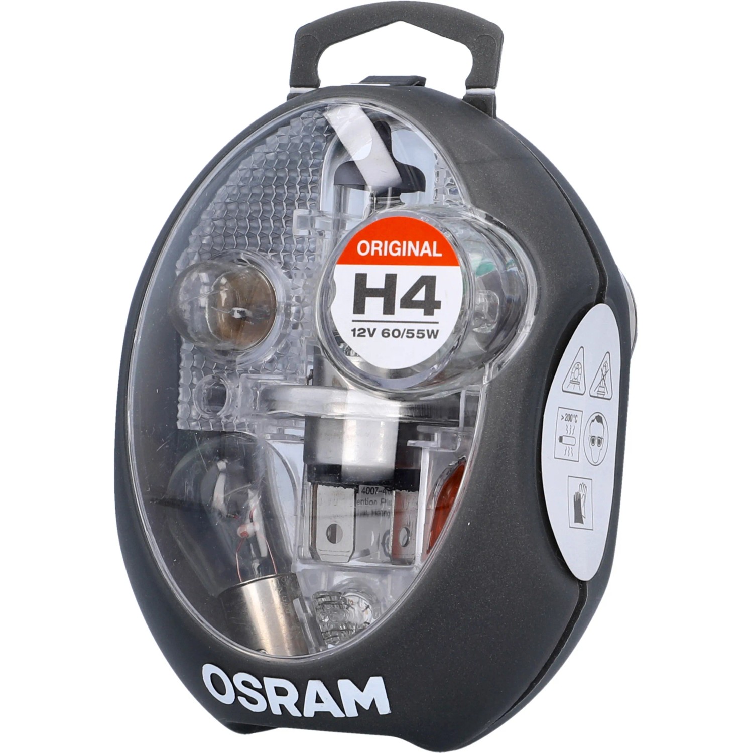 Osram Kit lampadine di ricambio H4, set da 8 pezzi per auto con faro principale, indicatori e lampadine sferiche.