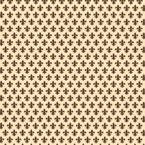 Pellicola adesiva t.b.t. con motivo a giglio marrone e beige.