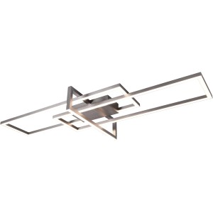 Moderna lampada da soffitto a LED Trio Salinas in nichel opaco, design geometrico.