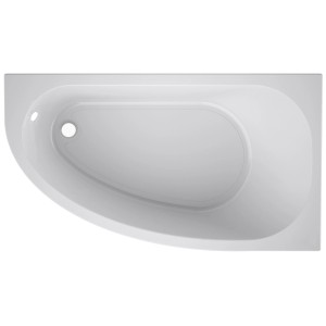 Vasca da bagno ovale, vasca in acrilico bianco per bagni rilassanti.