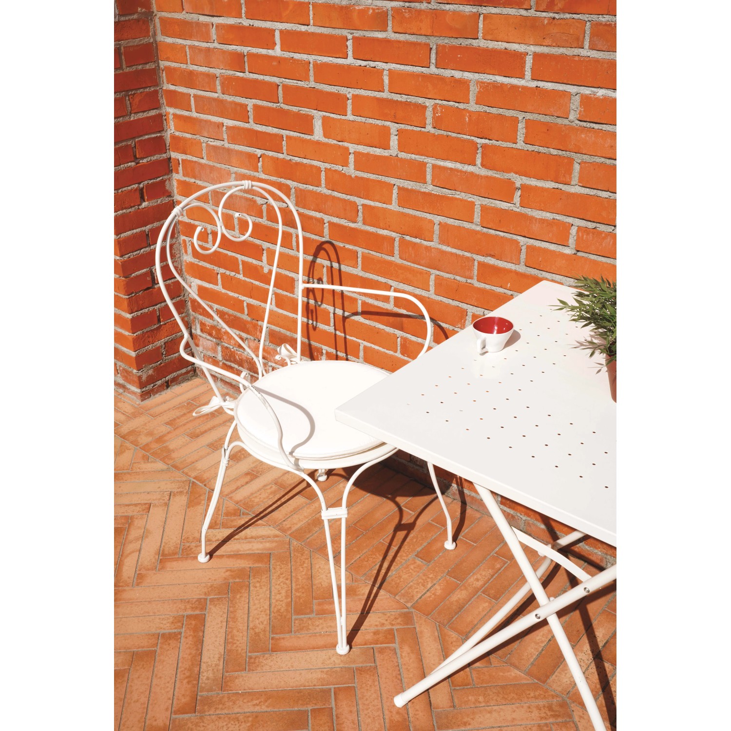 Oviala Palavas Green Square Armchair, 55 x 55 x 83 cm, Steel