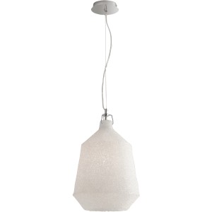 Lampada a sospensione bianca t.b.t. per interni.