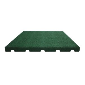 Piastrella antitrauma antiscivolo gomma Rubbertile 50x50 cm verde