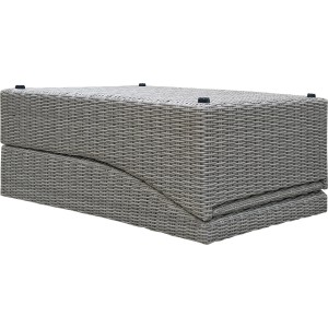 Lettino/sdraio t.b.t. grigio in rattan per giardino o terrazza.