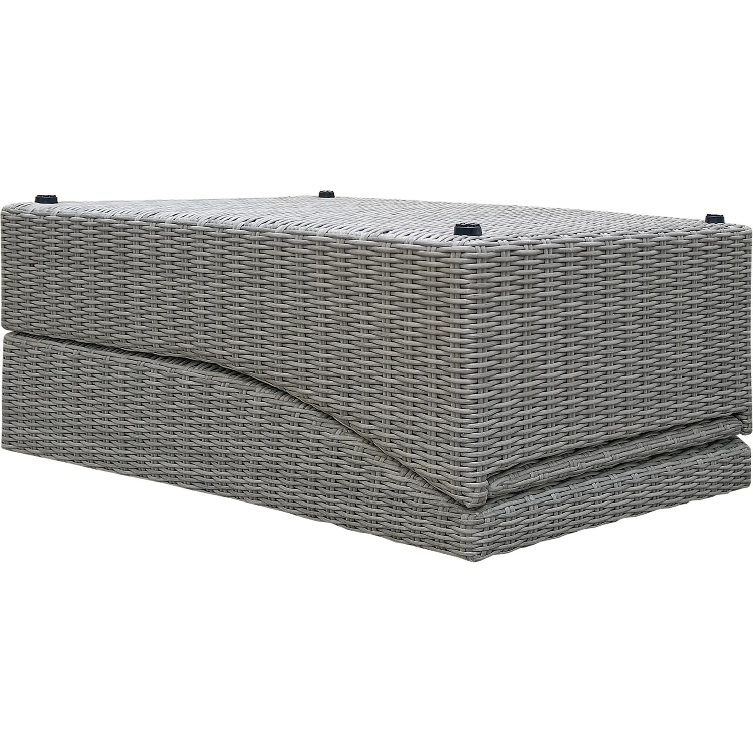 Lettino/sdraio t.b.t. grigio in rattan per giardino o terrazza.