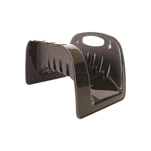 Portagomma grigio scuro per montaggio a parete per riporre i tubi da giardino.