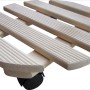 Roll pianta rotondo in faggio naturale, rigato, con ruote per un facile spostamento.