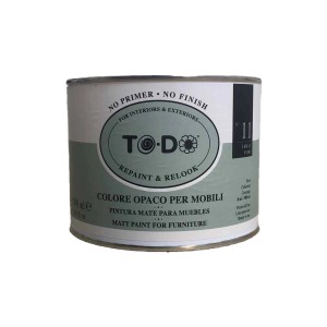 Barattolo di vernice t.b.t. per progetti fai da te. Colore opaco per mobili e altro.