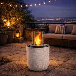 Camino a bioetanolo giardino Divina Fire Raffaello 3,4 kW Ø35xH55 cm beige
